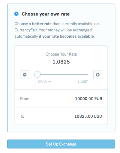 Set your rate CurrencyFair