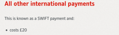 Nationwide SWIFT fee