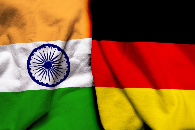 Indian and German flags.