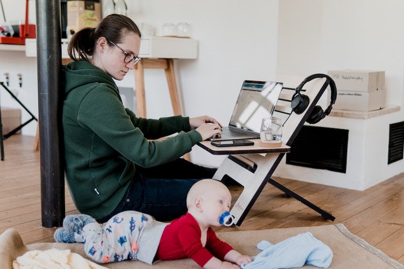 mother-working-from-home-with-baby
