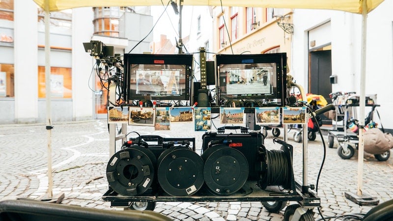 Film-camera-being-operated