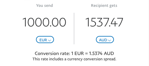 1 eur to deals aud