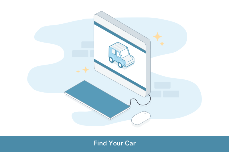 illustration of step 1 to find your car online