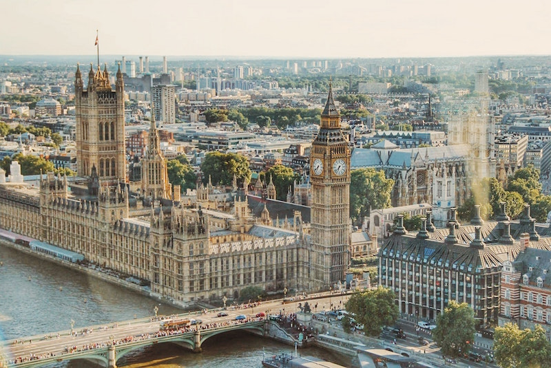 aerial view london city