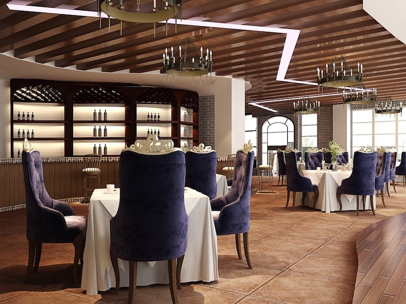 expensive restaurant with fancy interiors