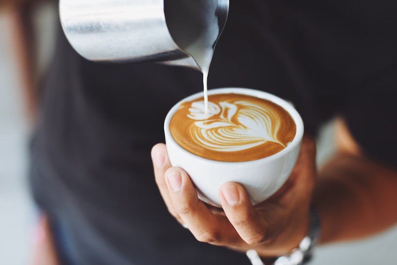 coffee art overhead shot