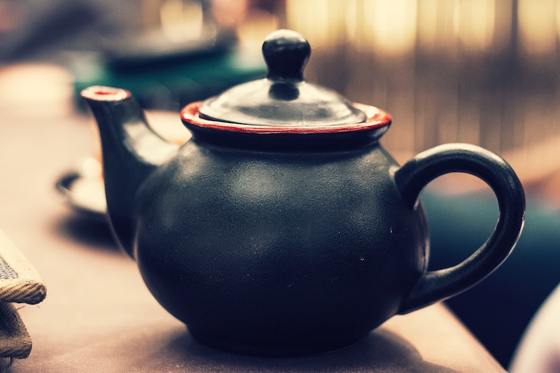 image of black teapot