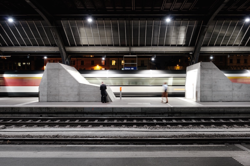 underground train station blurred
